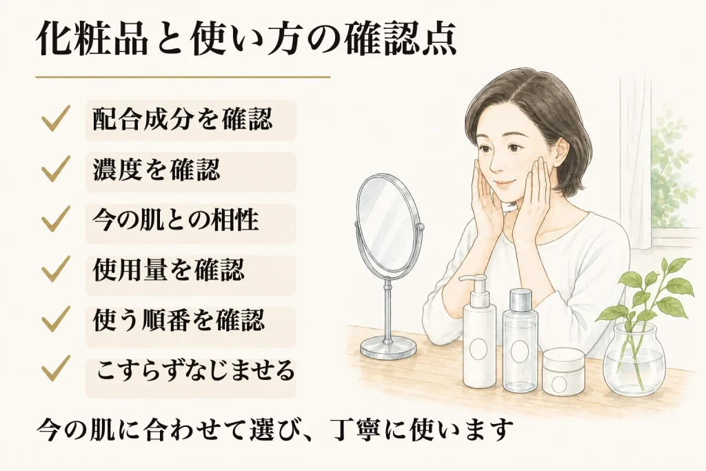 化粧品選びと使い方の六つの確認点