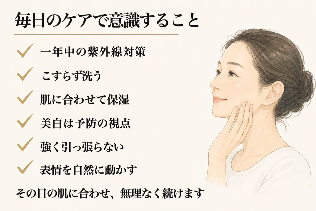 50代の毎日のケアをまとめた確認図