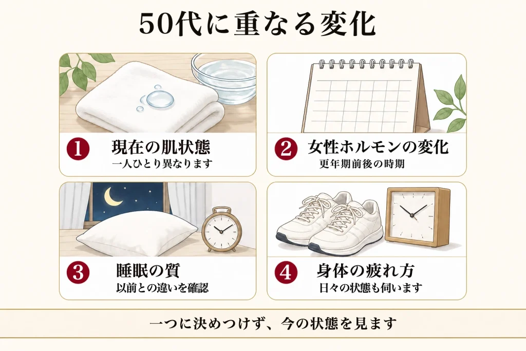 50代に重なりやすい四つの変化