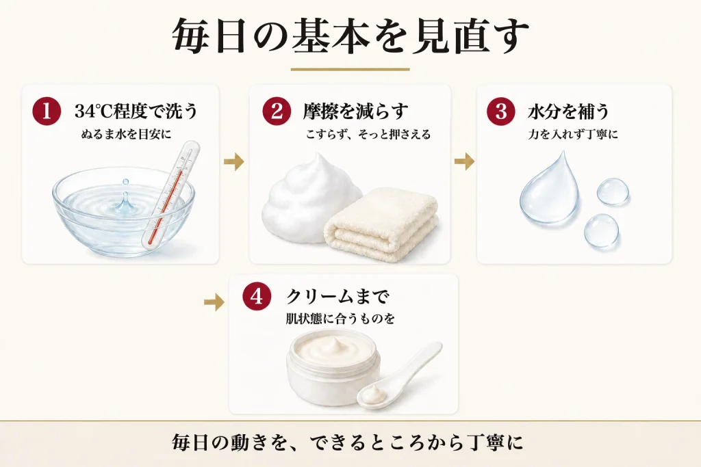 洗顔から保湿までの基本習慣