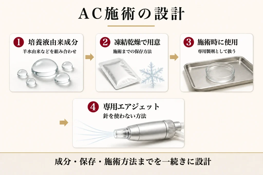 ACトリートメントの設計を示す4段階の図
