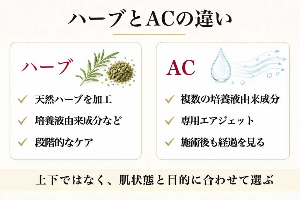 ハーブとACの考え方を比べた図