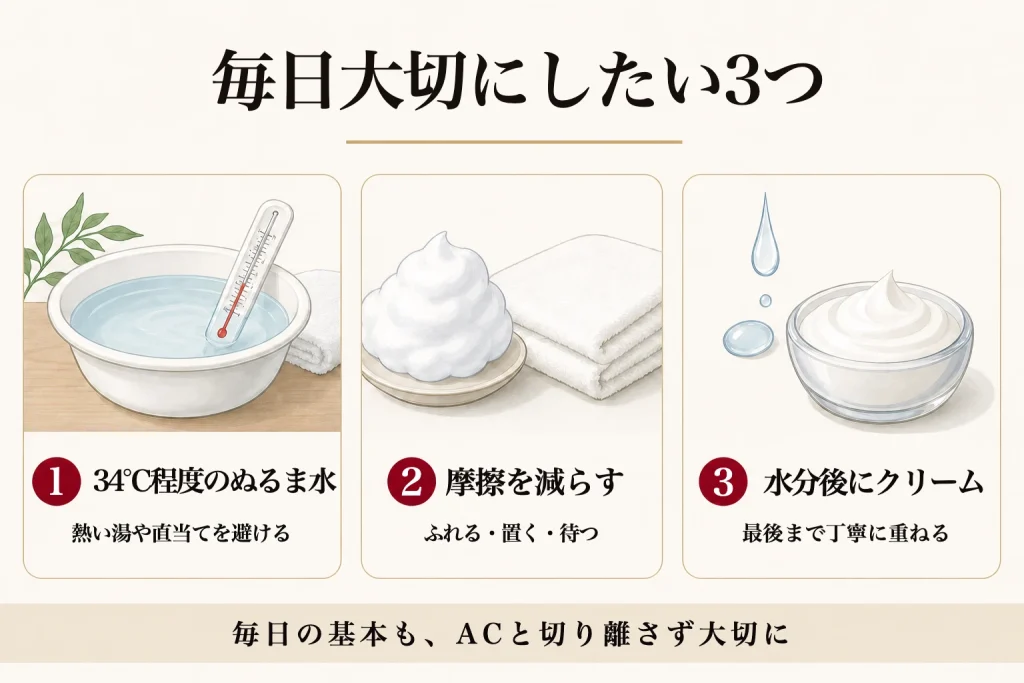 毎日のホームケアで大切にしたい3項目